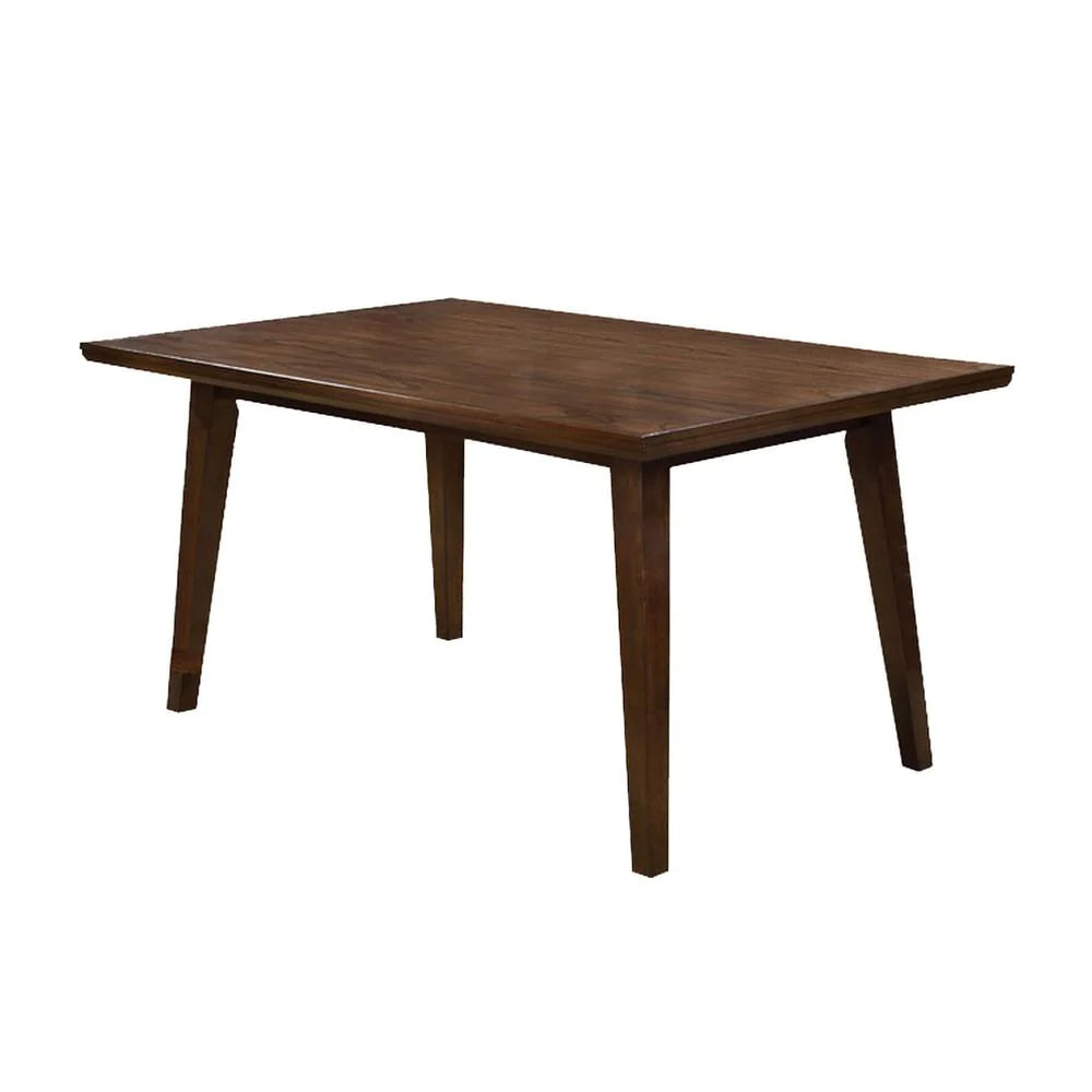 Benzara Rectangular Wooden Dining Table with Tapered Block Legs, Brown BM233842