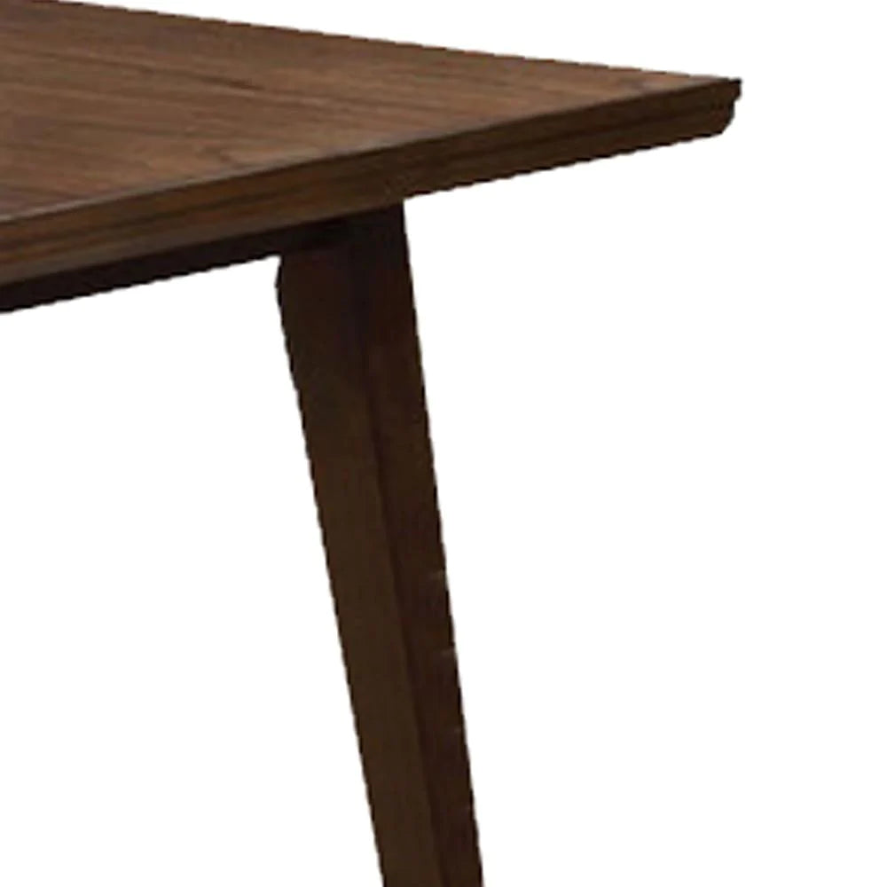 Benzara Rectangular Wooden Dining Table with Tapered Block Legs, Brown BM233842