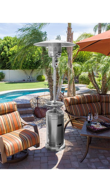 Az Patio Tall Stainless Steel Patio Heater With Table-48000 Btu'S HLDS01-BS