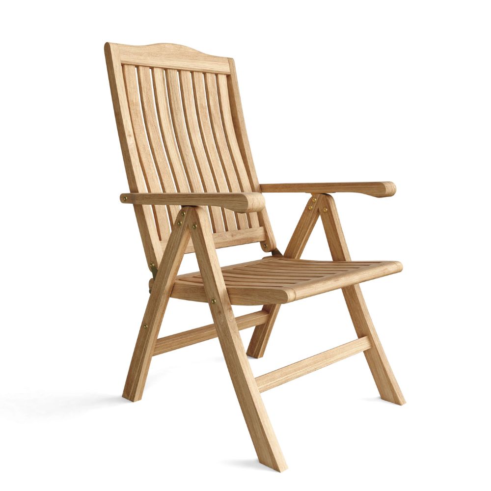 armchair angled Bahama Katana 7-Pieces Dining Set, goldstardining.com