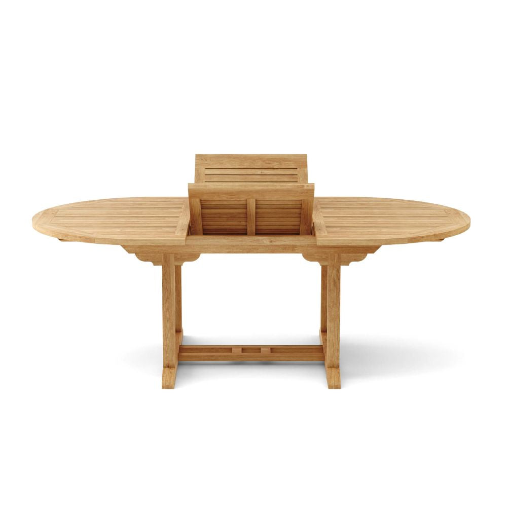 Teak Oval Extension Dining Set for 8-10 Anderson Teak Bahama Sahara, 9-Piece