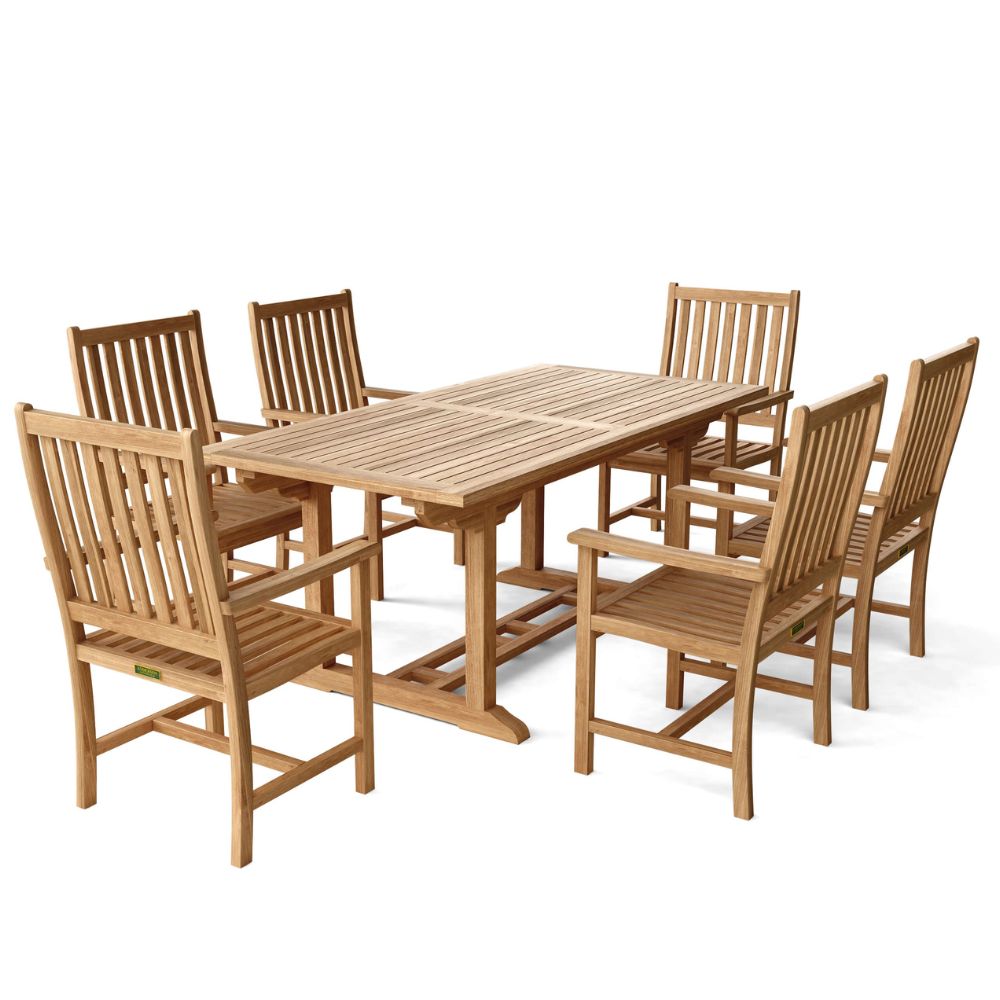 Teak Extension Dining Set for 6 Anderson Teak Bahama Wilshire 7-Piece