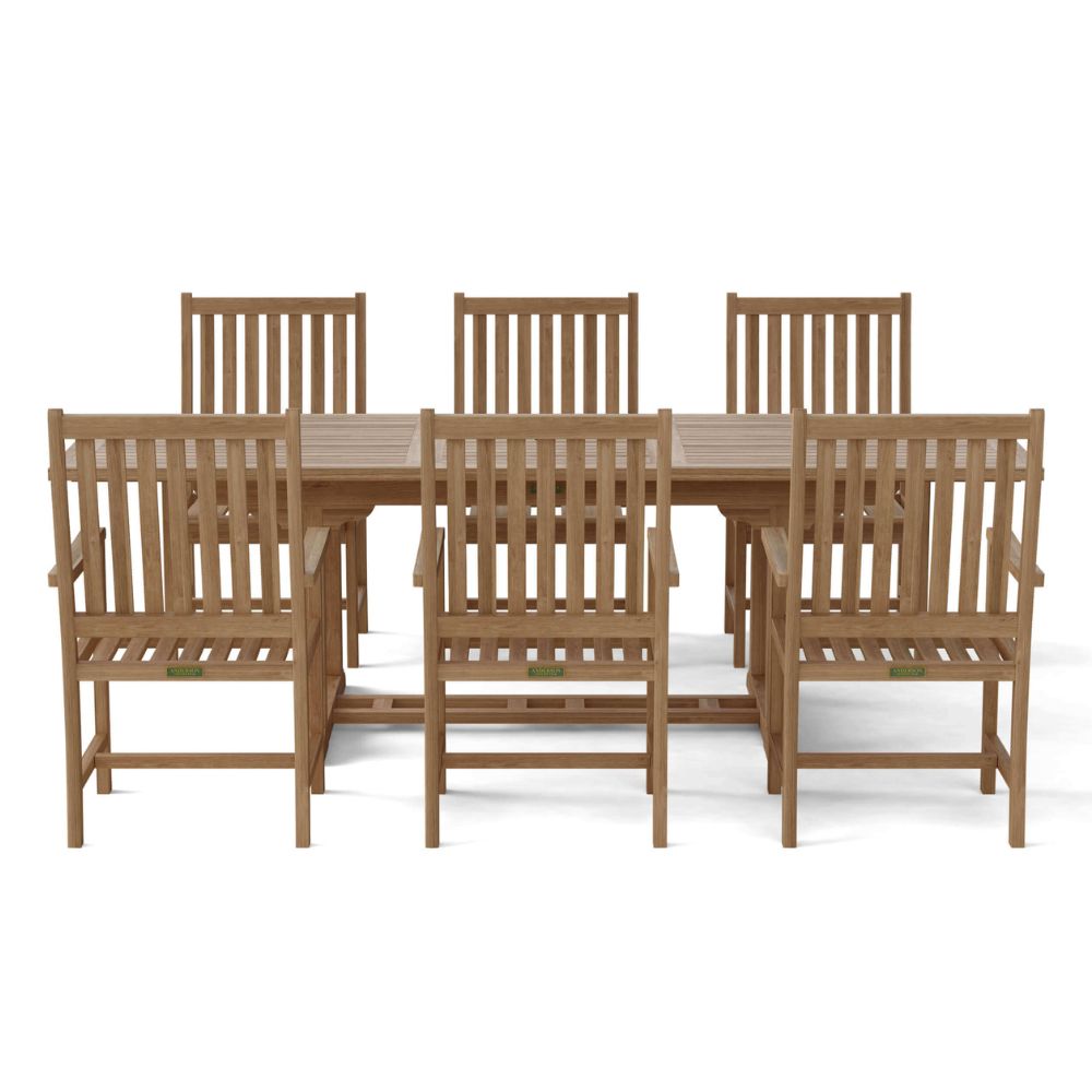 Teak Extension Dining Set for 6 Anderson Teak Bahama Wilshire 7-Piece