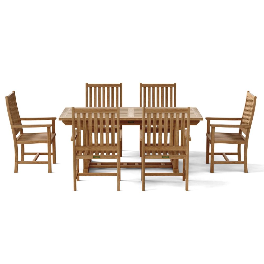 Teak Extension Dining Set for 6 Anderson Teak Bahama Wilshire 7-Piece