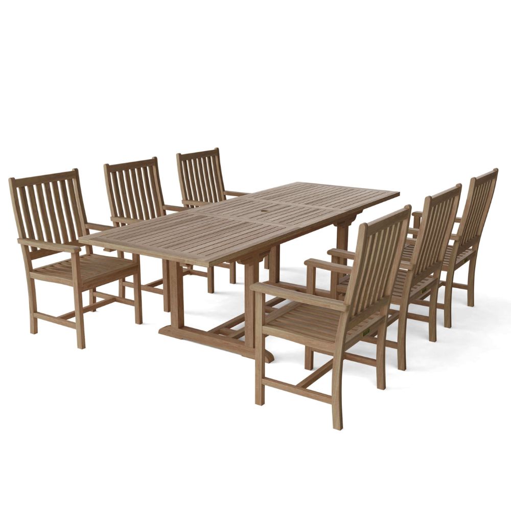 Teak Extension Dining Set for 6 Anderson Teak Bahama Wilshire 7-Piece