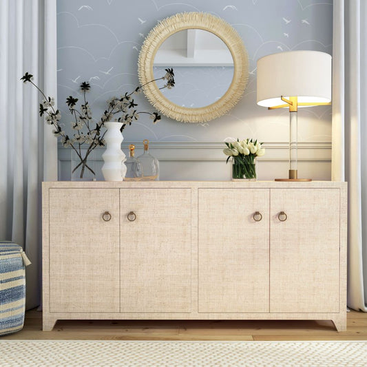 Butler Specialty Bar Harbor Raffia Natural Finish 70" Four Door Sideboard