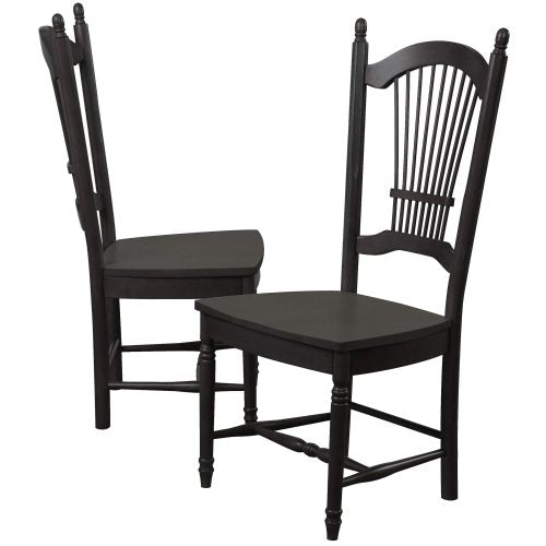 Sunset Trading Selections 5 Piece 60" Rectangular Extendable Dining Set | Allenridge Chairs | Butterfly Leaf Table | Antique Black/Cherry Wood | Seats 4, 6 PK-TLB3660-C07-AB5P