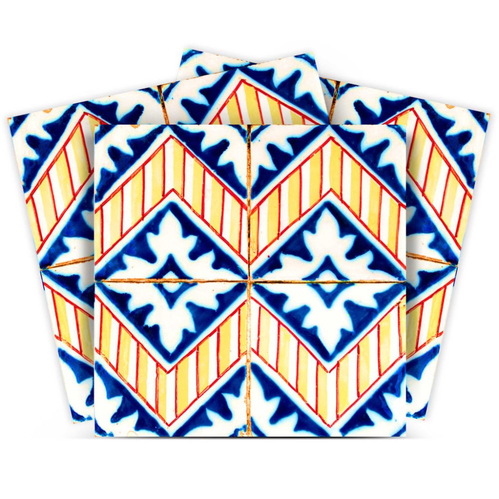 Blue Yellow Zig Peel And Stick Tile Stickers