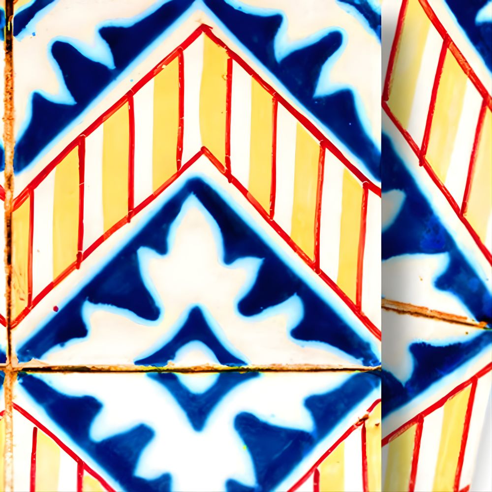 Blue Yellow Zig Peel And Stick Tile Stickers