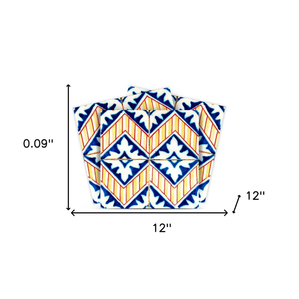 Blue Yellow Zig Peel And Stick Tile Stickers