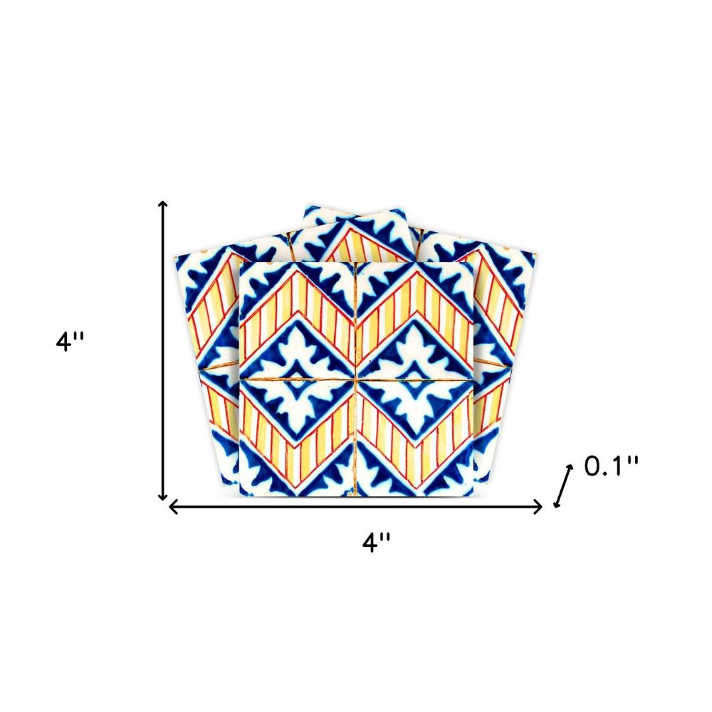 Blue Yellow Zig Peel And Stick Tile Stickers