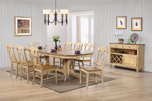 Sunset Trading Brook 10 Piece 96" Oval Extendable Dining Set with Napoleon Chairs | Double Pedestal Table | Server | Seats 10 DLU-BR4296-C50-SRPW10PC