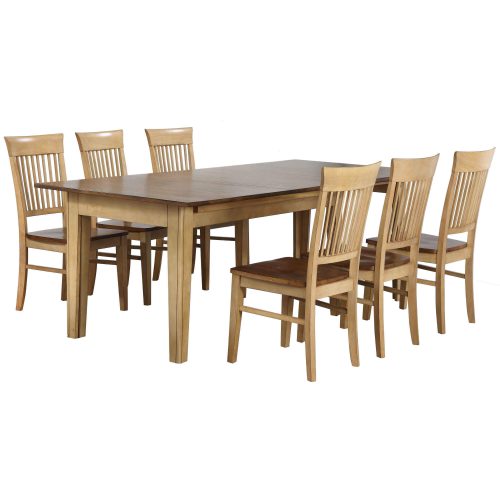 Sunset Trading Brook 7 Piece 134" Rectangular Extendable Dining Table | Seats 12 DLU-BR134-C70-PW7PC