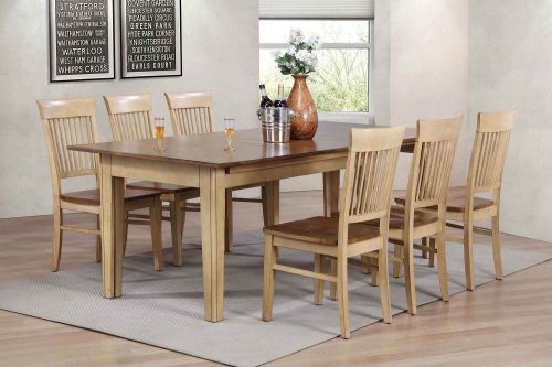 Sunset Trading Brook 7 Piece 134" Rectangular Extendable Dining Table | Seats 12 DLU-BR134-C70-PW7PC