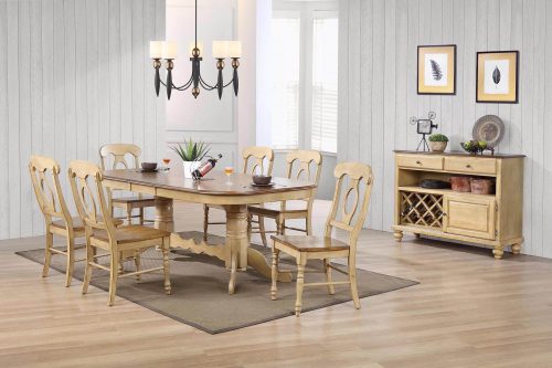 Sunset Trading Brook 8 Piece 96" Oval Extendable Dining Set with Napoleon Chairs | Double Pedestal Table | Server | Seats 10 DLU-BR4296-C50-SRPW8PC