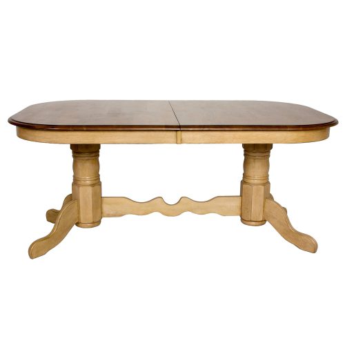 Sunset Trading Brook 96" Oval Double Pedestal Extendable Dining Table | Seats 10 DLU-BR4296-PW