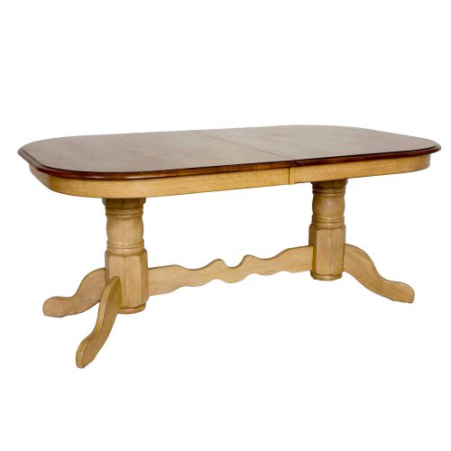 Sunset Trading Brook 96" Oval Double Pedestal Extendable Dining Table | Seats 10 DLU-BR4296-PW