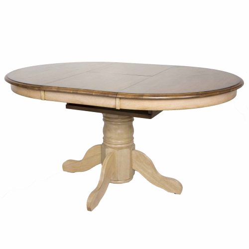 Sunset Trading Brook 42" Round or 60" Oval Extendable Butterfly Dining Table | Seats 6 DLU-BR4260-PW