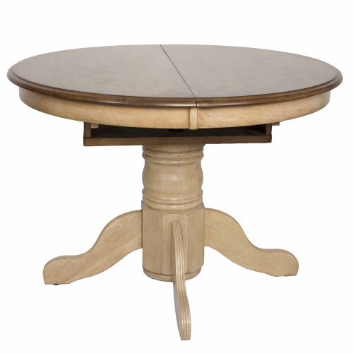 Sunset Trading Brook 42" Round or 60" Oval Extendable Butterfly Dining Table | Seats 6 DLU-BR4260-PW