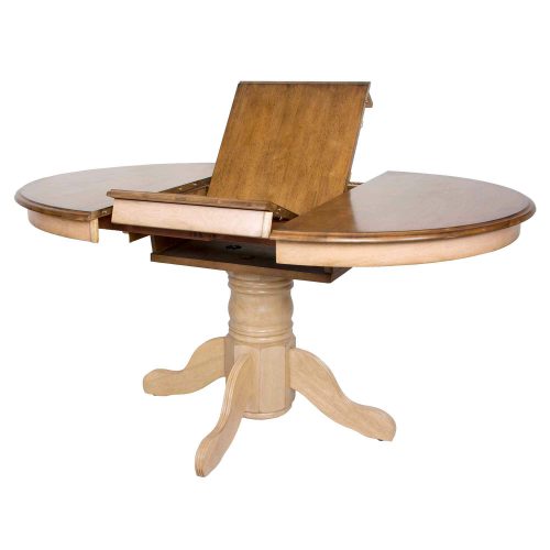 Sunset Trading Brook 42" Round or 60" Oval Extendable Butterfly Dining Table | Seats 6 DLU-BR4260-PW