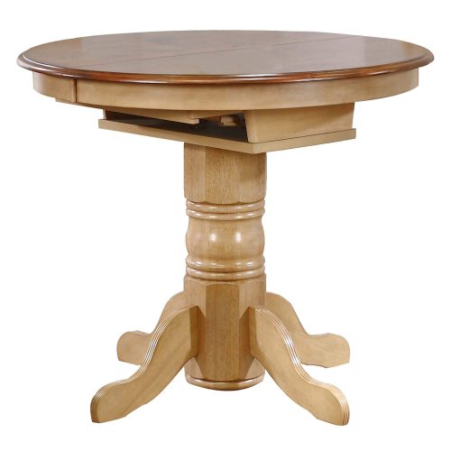 Sunset Trading Brook 42" Round or 60" Oval Extendable Butterfly Pub Table | Counter Height Dining | Seats 6 DLU-BR4260CB-PW