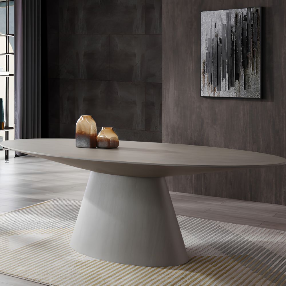 lifestyle Bruno 95" Walnut or Oak Veneer Oval Dining Table, goldstardining.com