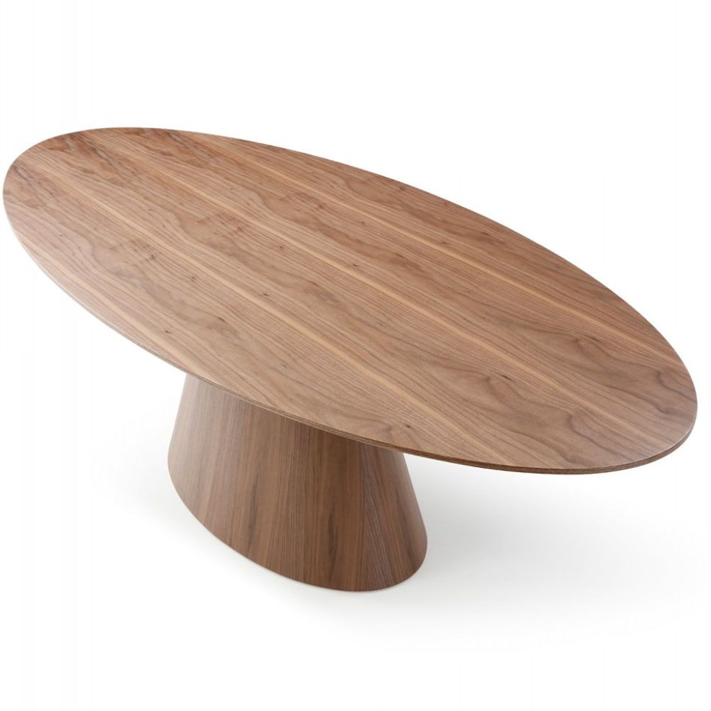 top Bruno 95" Walnut or Oak Veneer Oval Dining Table, goldstardining.com