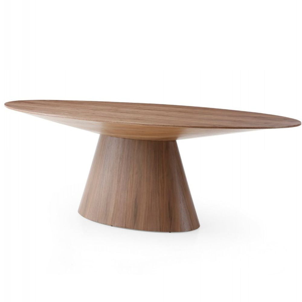walnut Bruno 95" Walnut or Oak Veneer Oval Dining Table, goldstardining.com