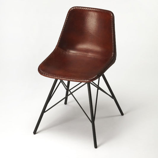 Butler Specialty Company Inland Leather Side Chair, Medium Brown 3673344
