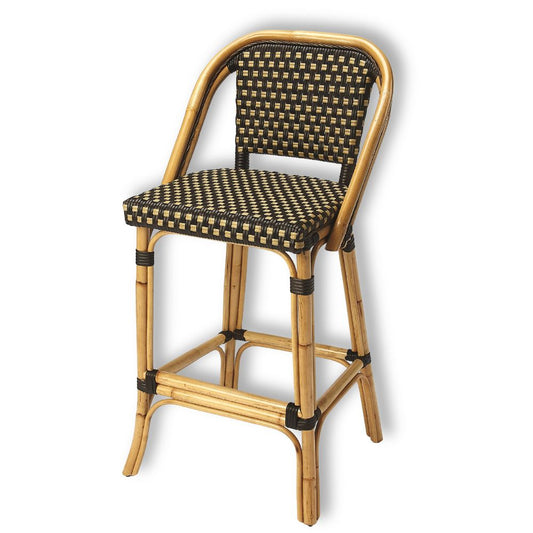 Butler Specialty Company Lila Rattan 28" Bar Stool, Dark Brown 3715398