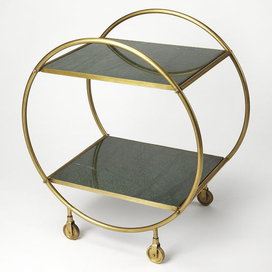 Butler Specialty Company Orian Green Marble & Metal Bar Cart, Multi-Color 4417140