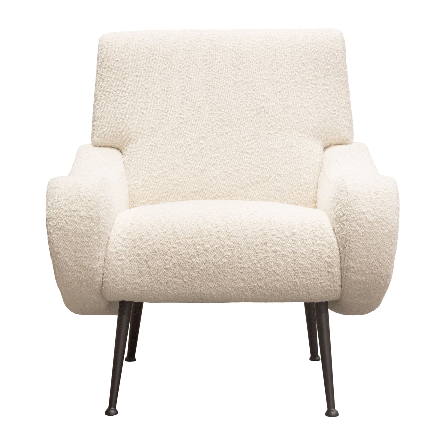 Diamond Sofa Cameron Accent Chair in Bone Boucle | Chair Boucle Textured Fabric