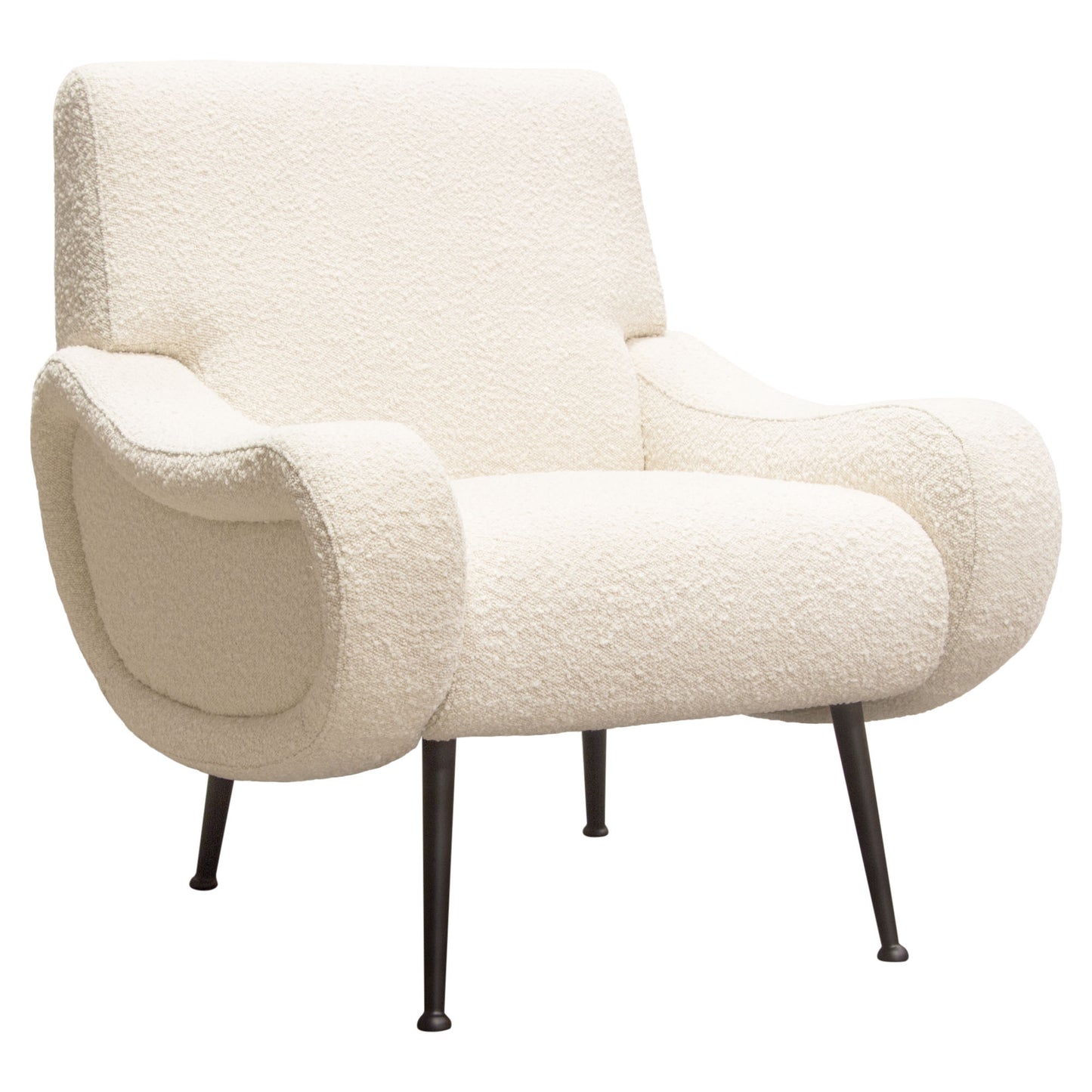 Diamond Sofa Cameron Accent Chair in Bone Boucle | Chair Boucle Textured Fabric