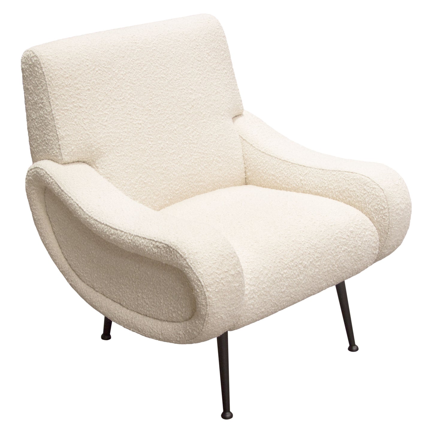 Diamond Sofa Cameron Accent Chair in Bone Boucle | Chair Boucle Textured Fabric