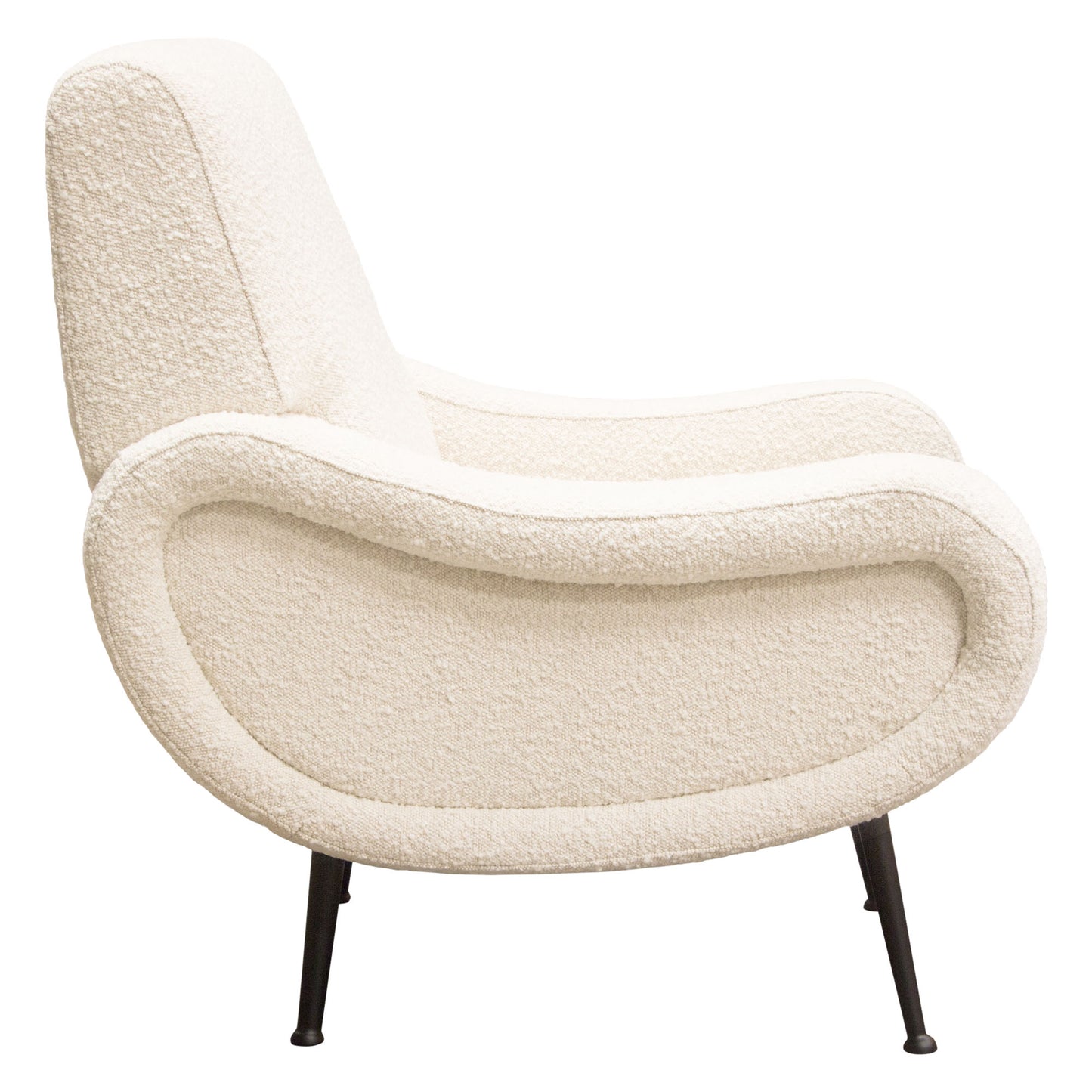 Diamond Sofa Cameron Accent Chair in Bone Boucle | Chair Boucle Textured Fabric