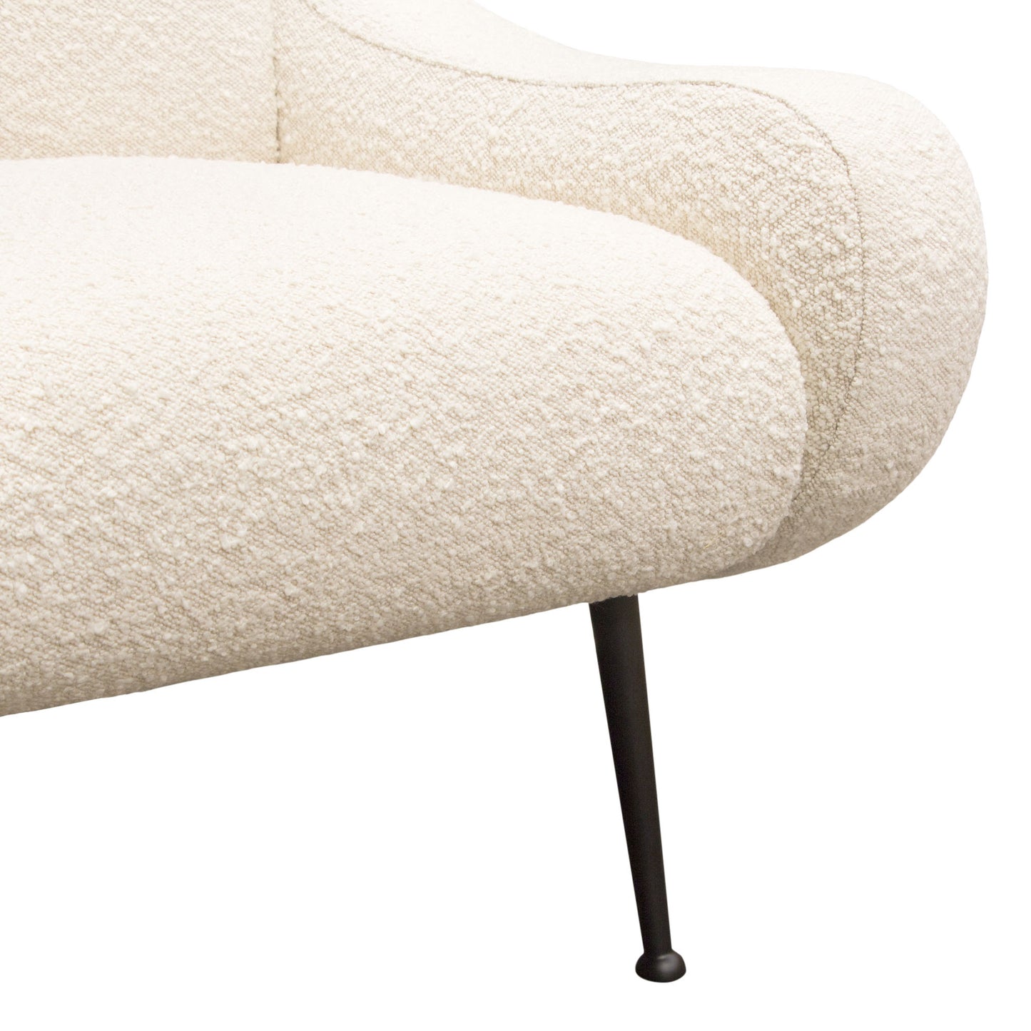 Diamond Sofa Cameron Accent Chair in Bone Boucle | Chair Boucle Textured Fabric