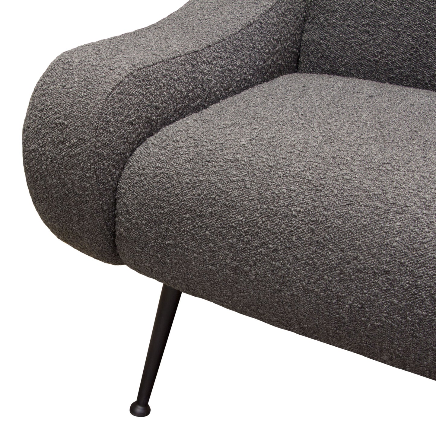 Diamond Sofa Cameron Accent Chair in Bone Boucle | Chair Boucle Textured Fabric