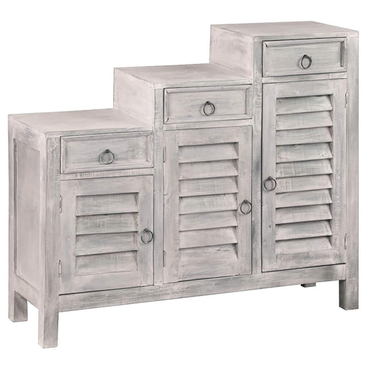 Sunset Trading Cottage Three Tiered Shutter Cabinet CC-CAB1181LD-SW