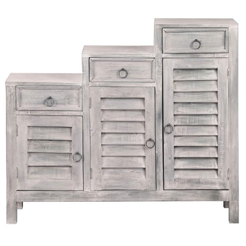 Sunset Trading Cottage Three Tiered Shutter Cabinet CC-CAB1181LD-SW