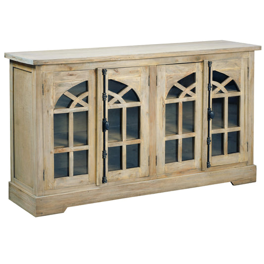 Sunset Trading Cottage 63" Arched Glass Door Credenza CC-CAB1706S-DW