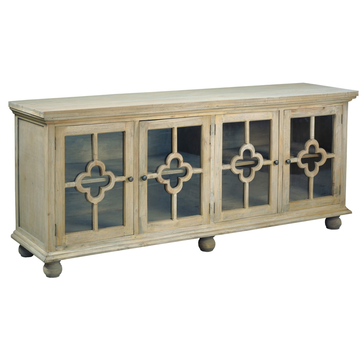 Sunset Trading Cottage 87" Clover Glass Door Credenza CC-CAB1781S-DW