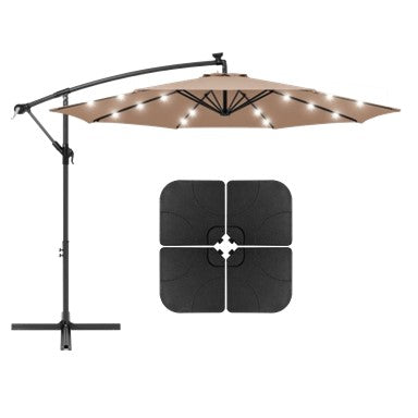 Az Patio Tan Cantilever Umbrella With Base CTC-UMB-T