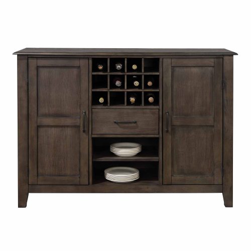 Sunset Trading Cali Server | Wine Rack | Cabinets Drawers Open Shelf Storage DLU-CA113-SR