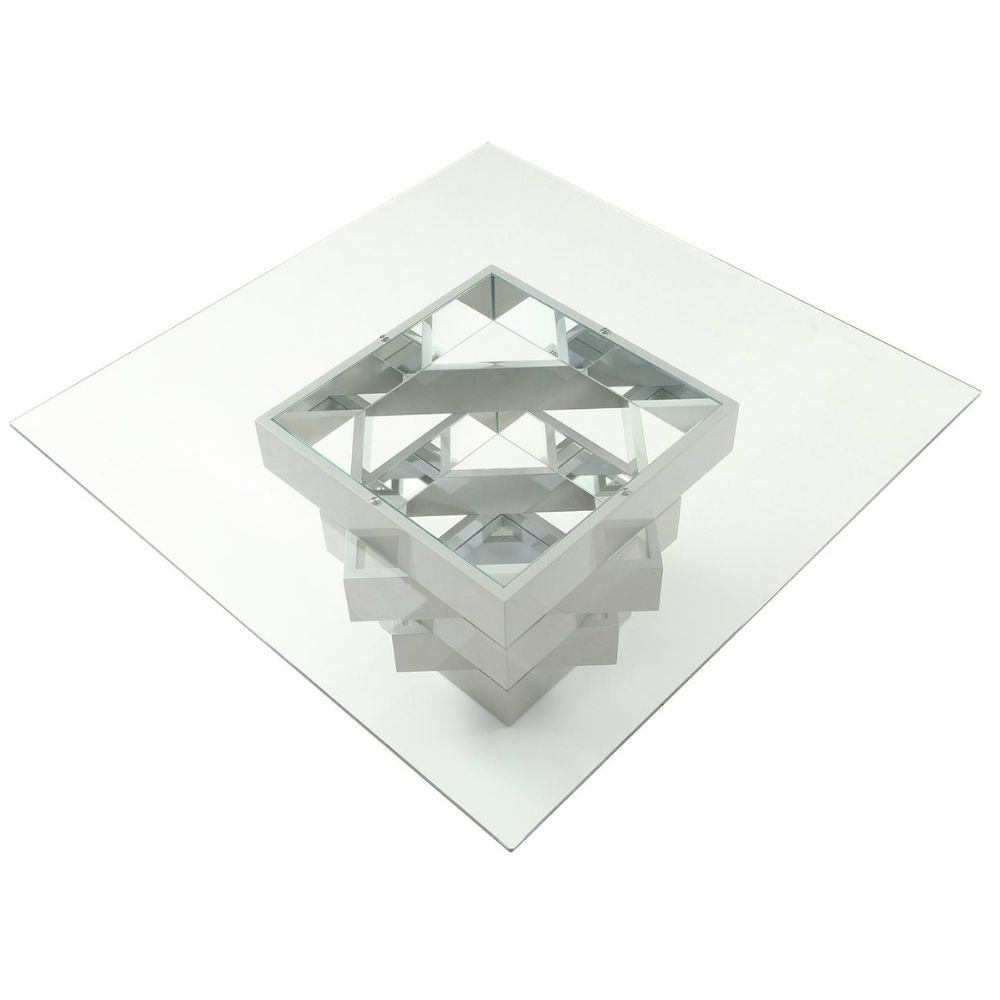 top Carson  High Gloss Clear Glass Top Dining Table, goldstardining.com