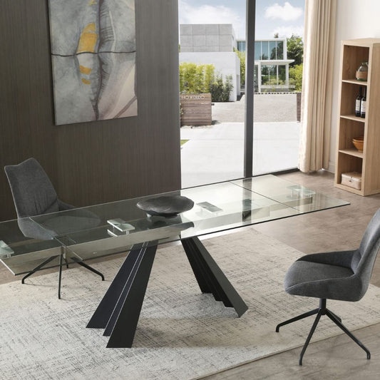 lifestyle Chicago Glass Top Extendable Dining Table, goldstardining.com