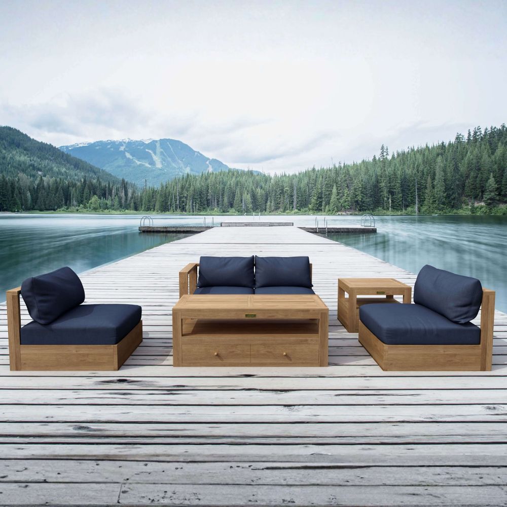 Anderson Teak Copacabana 5 pieces Modular Deep Seating Set Set-152