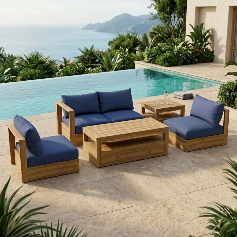 Anderson Teak Copacabana 5 pieces Modular Deep Seating Set Set-152