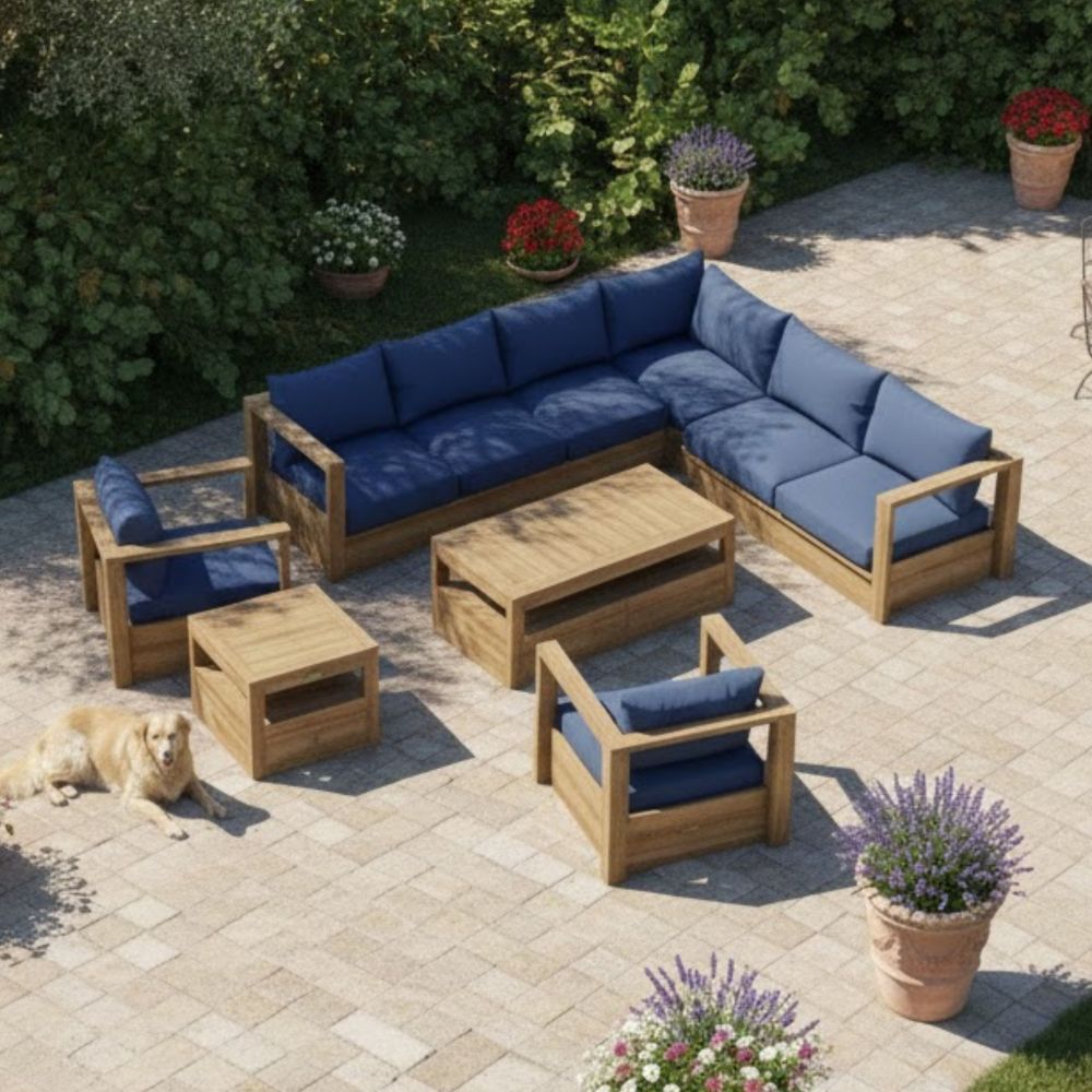 Anderson Teak Copacabana 7 pieces Modular Deep Seating Set Set-153