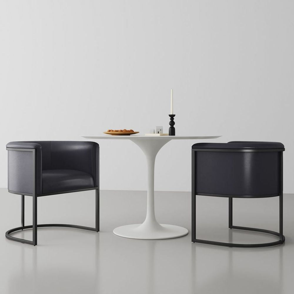 Cosmopolitan Metal Vegan Leather Accent Dining Chair