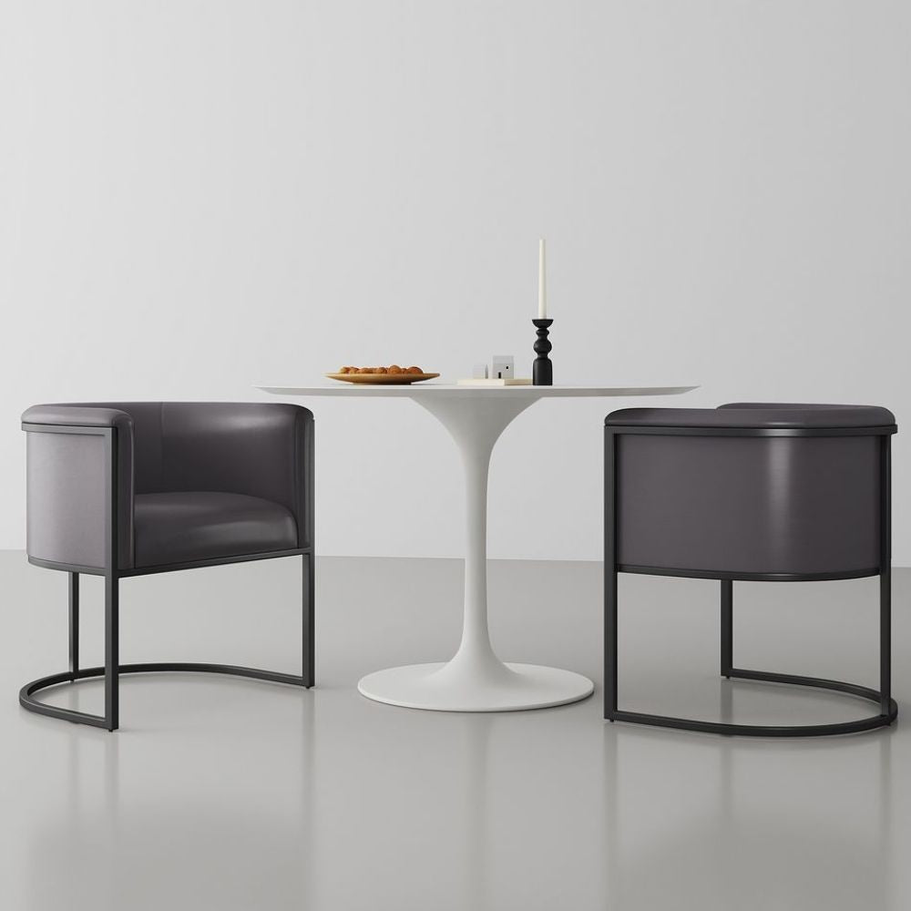 Cosmopolitan Metal Vegan Leather Accent Dining Chair